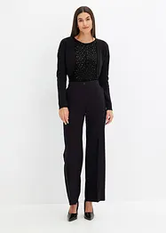 Maglia a maniche lunghe in mesh glitterato, bonprix