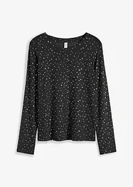 Maglia a maniche lunghe in mesh glitterato, bonprix