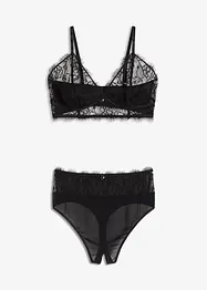 Reggiseno bustier e perizoma a vita alta ouvert (set 2 pezzi), bonprix