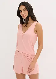 Pigiama estivo in morbida maglia a costine, bonprix