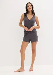 Pigiama estivo in morbida maglia a costine, bonprix