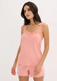 Pigiama estivo con delicato inserto in pizzo, bonprix