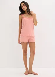 Pigiama estivo con delicato inserto in pizzo, bonprix