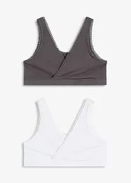 Reggiseno bustier double face con cotone biologico morbido (pacco da 2), bonprix
