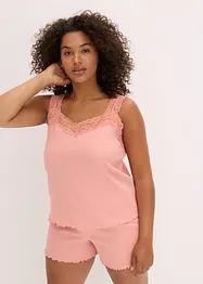 Pigiama estivo con delicato inserto in pizzo, bonprix
