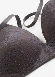 Reggiseno con coppe preformate senza ferretto con pizzo delicato, bonprix