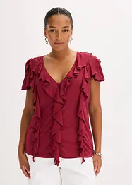 Maglia con volant in misto modal morbido, bonprix