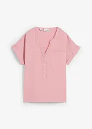 Blusa a maniche corte in mussola, bonprix
