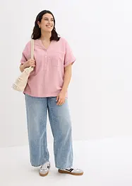 Blusa a maniche corte in mussola, bonprix