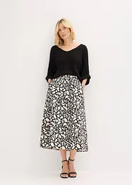 Gonna midi in popeline di cotone, bonprix