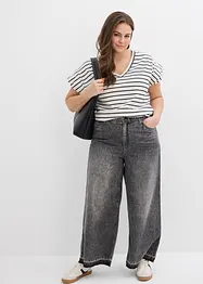 Maglia a righe con maniche a volant, bonprix