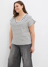 Maglia a righe con maniche a volant, bonprix