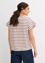 Maglia a righe con maniche a volant, bonprix