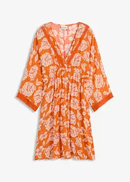 Abito tunica con pizzo in viscosa strutturata, bonprix