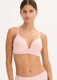 Reggiseno con coppe preformate senza ferretto in materiale lucido, bonprix