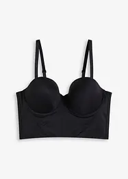 Canotta con reggiseno multiway integrato con coppe preformate ed effetto lucido, bonprix