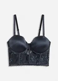 Reggiseno a balconcino con pizzo cigliato ed effetto lucido, bonprix