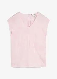 Blusa a maniche corte in satin lucido, bonprix