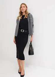 Felpa con zip e cappuccio in tessuto effetto neoprene, bonprix