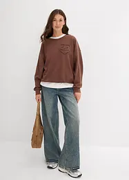 Felpa oversize in misto cotone morbido, bonprix