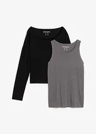 Top e maglia a maniche lunghe in jersey (set 2 pezzi), bonprix