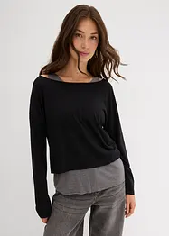 Top e maglia a maniche lunghe in jersey (set 2 pezzi), bonprix