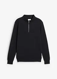 Felpa con mezza zip in puro cotone biologico, bonprix