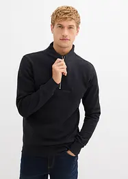Felpa con mezza zip in puro cotone biologico, bonprix