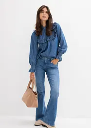 Camicia di jeans con ruches, bonprix