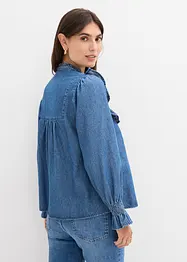 Camicia di jeans con ruches, bonprix