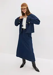 Giacca di jeans con colletto in velluto, bonprix
