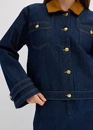 Giacca di jeans con colletto in velluto, bonprix