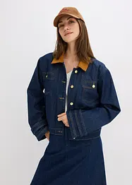 Giacca di jeans con colletto in velluto, bonprix