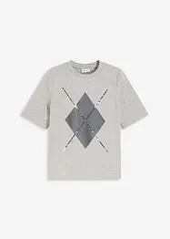 Maglia a mezze maniche con paillettes e stampa, bonprix