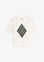 Maglia a mezze maniche con paillettes e stampa, bonprix