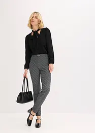 Pantaloni jacquard con elastico in vita e fibbia, bonprix