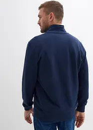 Felpa in puro cotone con colletto alto e zip, bonprix