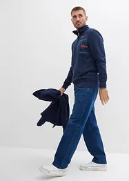 Felpa in puro cotone con colletto alto e zip, bonprix