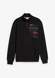 Felpa in puro cotone con colletto alto zippato, bonprix