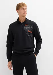 Felpa in puro cotone con colletto alto zippato, bonprix