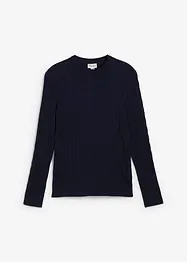 Maglione in filato fine a trecce, slim fit, bonprix
