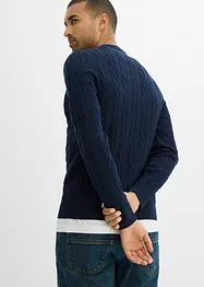 Maglione in filato fine a trecce, slim fit, bonprix