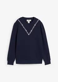 Felpa in misto cotone con ricamo, bonprix
