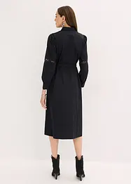 Abito midi di cotone con inserti di pizzo, bonprix