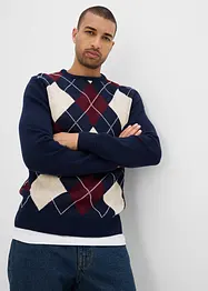 Maglione in puro cotone con motivo a losanghe, bonprix
