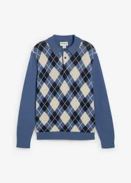 Maglione in puro cotone con motivo a losanghe, bonprix