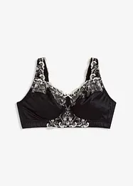 Reggiseno contenitivo senza ferretto con spalline imbottite e ricamo, bonprix