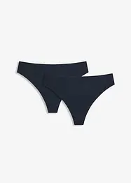 Perizoma a vita alta con effetto lucido (pacco da 2), bonprix
