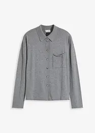 Cardigan effetto camicia in filato fine, bonprix