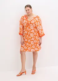 Abito tunica con pizzo in viscosa strutturata, bonprix